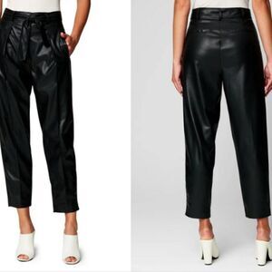Blank NYC Black Faux‎ Leather Belted Pants Size 32